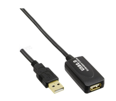 InLine USB 2.0 Aktiv-Verlängerung, mit Signalverstärkung "Repeater", Stecker A an Buchse A, 5m