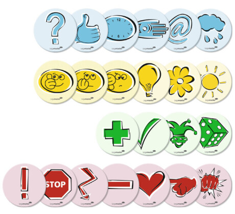 Legamaster Moderationskarte emoticon 95 mm, sortierte Symbole, 250 St.