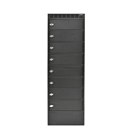 LEBA NoteLocker 8 Laptop/Tablet Ladeschrank 17", Steckdosen, schwarz