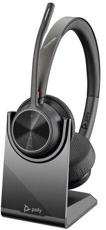 Poly Voyager 4320 UC, V4320 C Schnurloses Stereo Bluetooth Headset mit USB-C, mit Ladestation