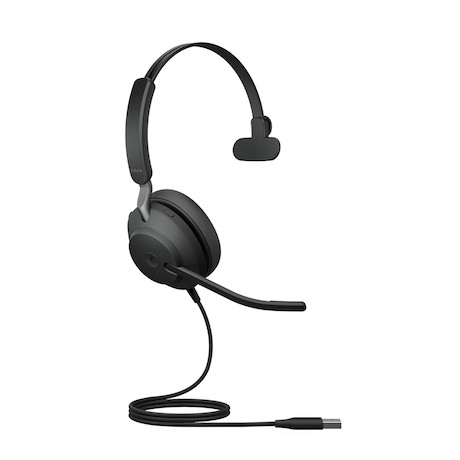 Jabra Evolve2 40 SE - Schnurgebundenes Mono Headset zertifiziert für UC, mit USB-A