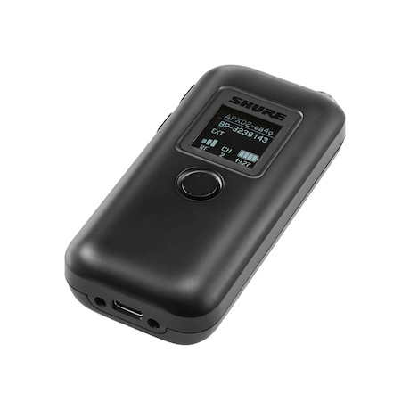 Shure MXW1X/O=-Z11 DECT Taschentransceiver mit eingebautem Kugelmikrofon und LC Display inkl. Li-Ion