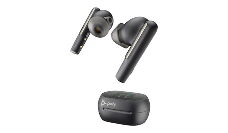 Poly Voyager Free 60+ UC USB-C Earbuds mit Touchscreen Ladecase, schwarz