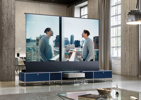 USM, Leica, celexon - Cine Collection Set 120", Stahlblau