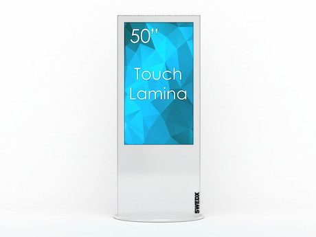 SWEDX Lamina 50" freistehendes Touch Display mit Steuereinheit & Smart HDMI, weiß - Demoware