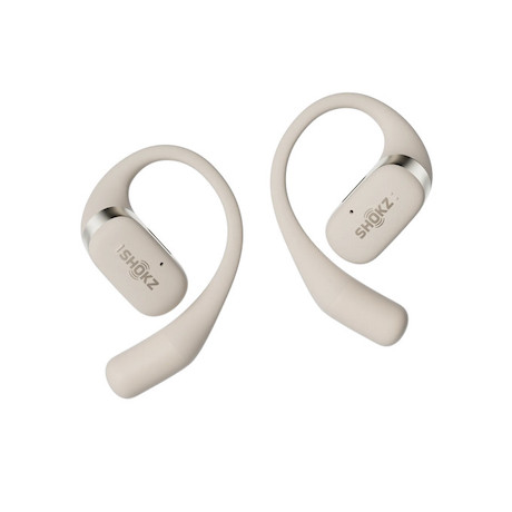SHOKZ OpenFit Open-Ear-Design Bluetooth Kopfhörer mit 28 Stunden Wiedergabezeit | Farbe: Beige