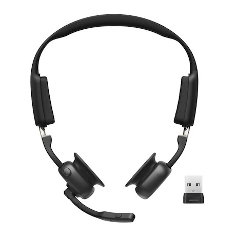 SHOKZ OpenMeet UC Open-Ear-Design Dual Bluetooth Headset | zertifieziert für UC Platformen | mit USB
