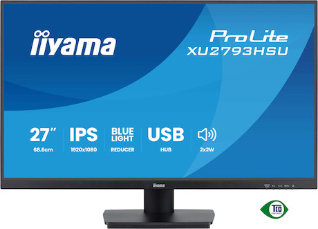 iiyama ProLite XU2793HSU-B7 27"Monitor mit IPS-Panel-Technologie, USB-Hub & 100Hz Bildwiederholfrequ