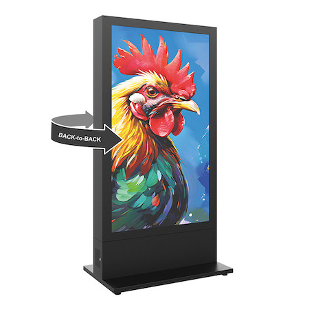 Hagor HP Kiosk 65" FS – B2B Indoorstele für zwei Bildschirme, Back-to-Back | Portrait-Format | Bilds