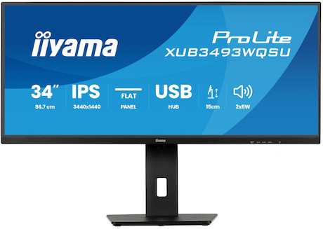 iiyama ProLite XUB3493WQSU-B6 34” Ultra-Wide Monitor mit IPS-Panel-Technologie, PiP, PBP und einem h