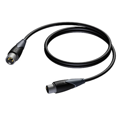 Procab CLA901/15 1x XLR Male auf 1-XLR Female Mikrofonkabel, vergoldete Kontakte, Länge 15m, schwarz