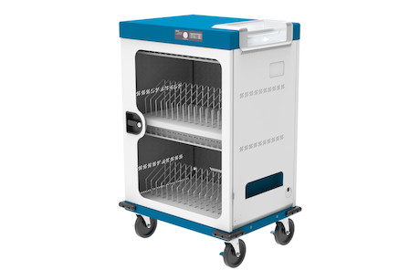 GEMMA T32C Ladewagen für 32 Geräte, USB-C, 18W pro Port, weiß/blau