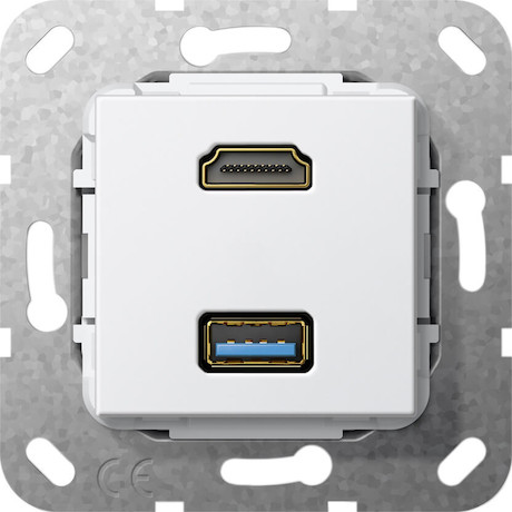 Gira 567803 HDMI USB 3.0 A Kpl. Einsatz Reinweiß