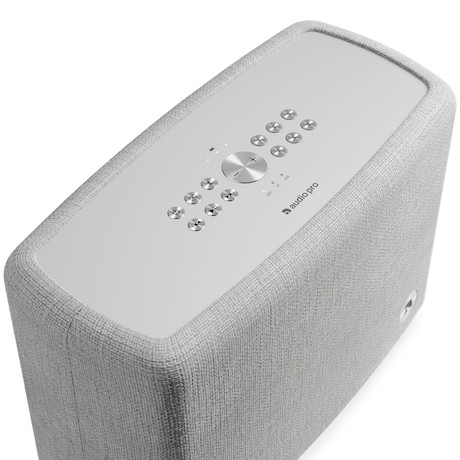 Audio Pro A15 W portabler, spritzwasserfester Multiroom-Lautsprecher in Hellgrau