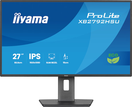 iiyama ProLite XB2792HSU-B1 27" IPS Full-HD-Panel mit 4-seitigem Slim-Bezel und höhenverstellbarem S