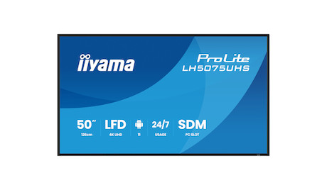 iiyama ProLite LH5075UHS-B2AG 50" Digital Signage Display mit 4K UHD, 24/7 Betriebszeit, Android OS,
