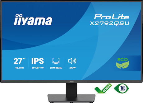 iiyama ProLite X2792QSU-B1 27" Monitor mit IPS-Panel-Technologie, QHD-Auflösung, einem 4-seitigen sc