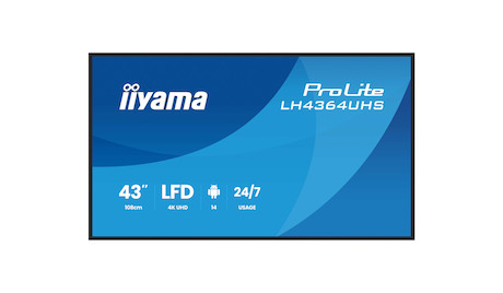 iiyama ProLite LH4364UHS-B1AG4K UHD 43" Digital Signage-Display mit erweiterten Steuerungs- und Konn