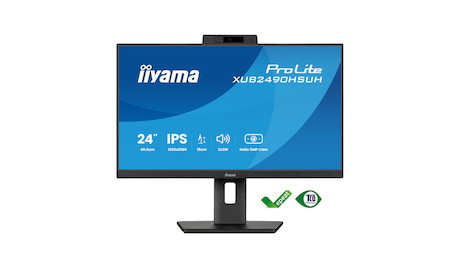 iiyama ProLite XUB2490HSUH-B2 24’’ Desktop-Monitor mit integrierter Windows Hello Webcam und Mikrofo