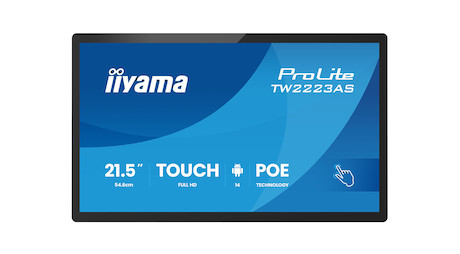 iiyama ProLite TW2223AS-B3P 22" PCAP 10-Punkt-Touchscreen-PC mit Android-Betriebssystem, Power-over-