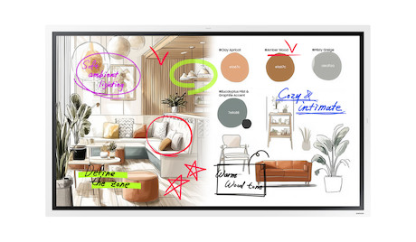 Samsung Flip WM85FX 85" 4K Interaktives Touchdisplay für effiziente Zusammenarbeit