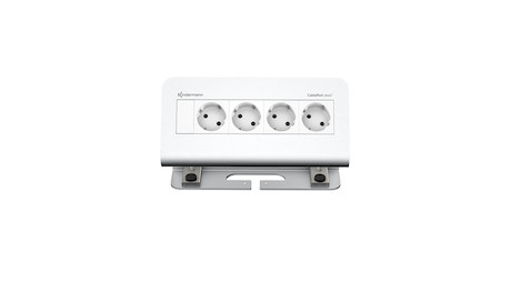 Kindermann CablePort desk² 4-fach 4 x Strom Alu
