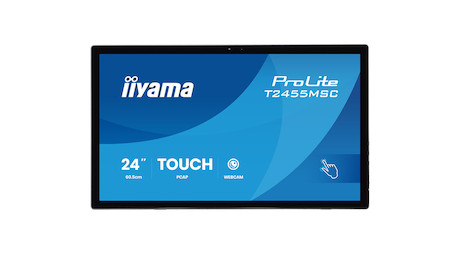 iiyama ProLite T2455MSC-B2 24″ Multi-Touch-Monitor mit Edge-to-Edge-Glas, integrierter Webcam und fl