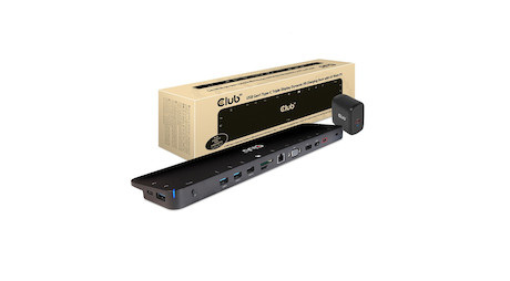 Club 3D USB Gen1 Typ-C Triple Display Dynamic PD Charging Dock mit 65 Watt Ladegerät