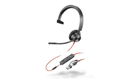 Poly Blackwire 3315 Mono USB-C-Headset mit Microsoft-Teams-Zertifizierung