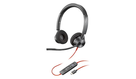 Poly Blackwire 3320 USB-C Stereo-Headset - für Microsoft Teams zertifiziert - + USB-C/A-Adapter - Ka