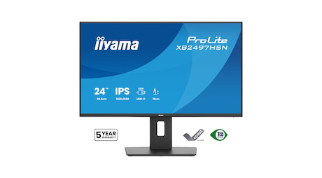 iiyama ProLite XB2497HSN-B1 23.8’’ Monitor mit IPS-Panel-Technologie, USB-C-Dock, RJ45 (LAN) Anschlu