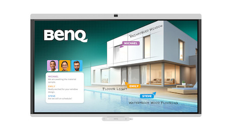 BenQ Board CM7505 75" Interaktives Display mit integrierter Kamera für effiziente und sichere Zusamm