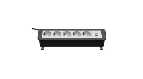 Kindermann CablePort Office desk 6f 5xStr1xUSBA/C Tischanschlussfeld 6-fach (5x Strom, 1x Dual-USB)