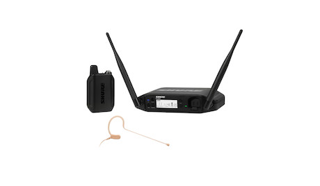 Shure GLXD+ digitales Headset-Funksystem mit MX153 Ohrbügel-Mikrofon, EU, Freuqenzversion: Z4