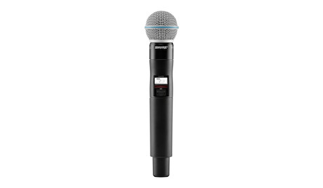 Shure QLXD2 Handsender mit Beta 58A Mikrofonkapsel, Frequenzband: Z18