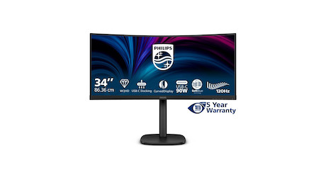 Philips 34B2U3600C/00 Curved Business WQHD-Monitor mit USB-C-Anschluss