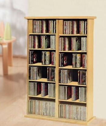 VCM CD / DVD Möbel Ronul - Schrank / Regal ohne Glastür in 7 Farben: kern-nussbaum