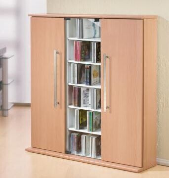 VCM CD / DVD Schrank Santo - Regal in 3 Farben: buche