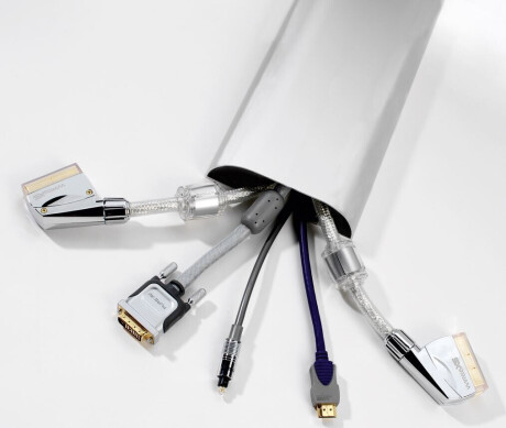 VCM Kabelkanalsystem "Lago silber" | Kabel-Abdeckung aus Alu, Länge 25 cm