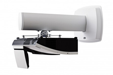 SMS Kurzdistanz-Projektorwandhalterung 680mm Säule weiß