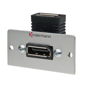 Kindermann Displayport 90 Grad Version mit Gender Changer Halbblende 54 x 54 mm