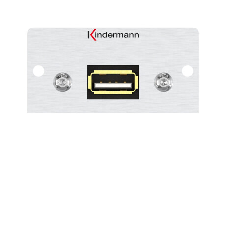 Kindermann Konnect Alu 50 USB 2.0, 3 m - Anschlussblende mit Kabelpeitsche