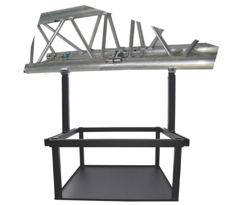 PeTa Flugrahmen für Großprojektoren, höhenverstellbar 40-70cm, mit Half Coupler, weiß