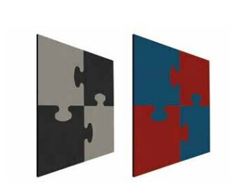 Smit Visual Shapes Pin Panels Pinntafel, ohne Profil 100x100 cm Puzzle rot-blau
