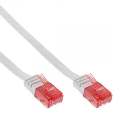 InLine Patchkabel flach, U/UTP, Cat.6, weiss, 15m