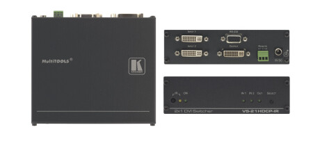 Kramer VS-21HDCP-IR 2x1 HDCP-konformer DVI-Umschalter mit Fernbedienung
