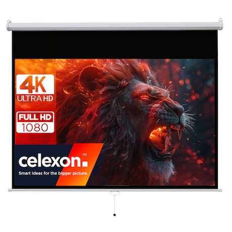 celexon basic line Rolloleinwand 240 x 135cm,Leinwand Format 16:9, Heimkino Leinwand, Beamerleinwand