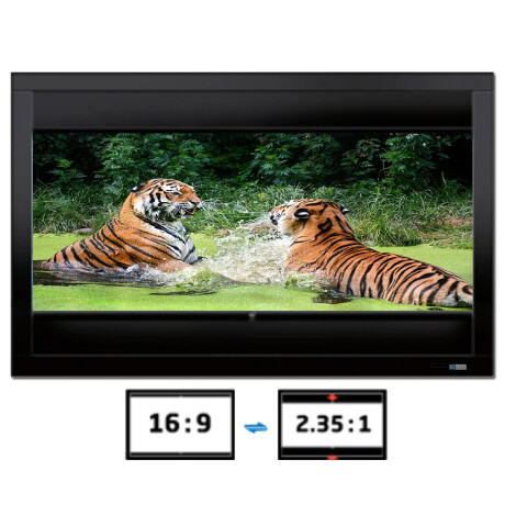 DELUXX Cinema Rahmenleinwand Multiformat Mattweiß Polaro - 16:9/21:9 - 204x114 cm