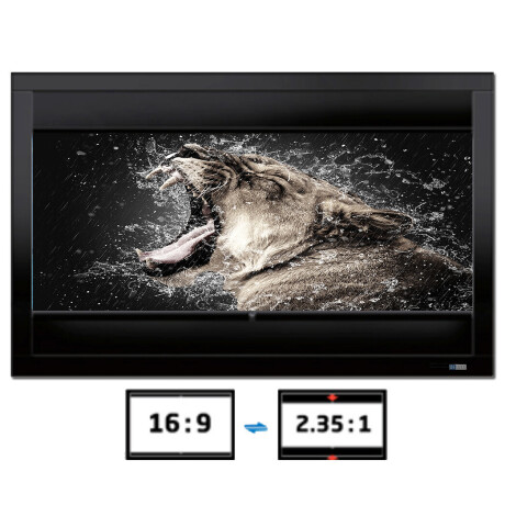 DELUXX Cinema Rahmenleinwand Multiformat Kontrastgrau - 16:9/21:9 - 235x132 cm