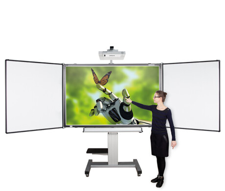 Cleverboard fahrbares, elektrisch höhenverstellbares System mit 2 Flügeln ohne Projektor